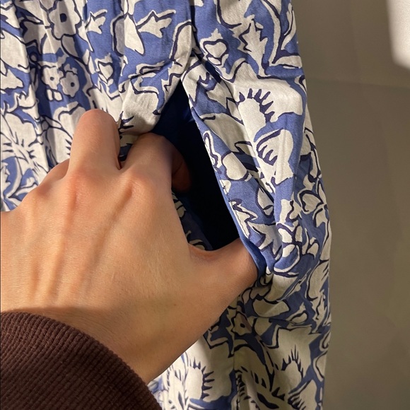 J CREW WOMENS BLUE FLORAL MIDI TIERED DRESS SLEEVELESS 4 COTTON - Picture 5 of 8